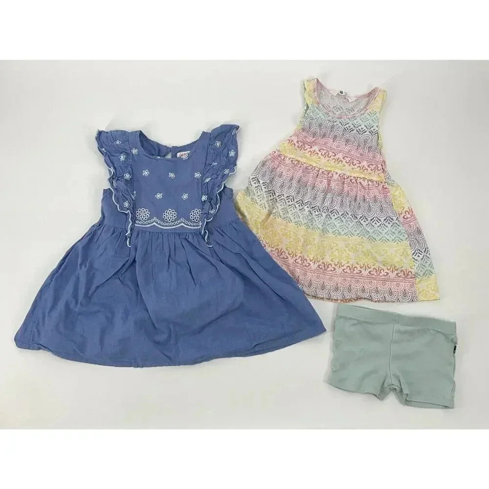 Girls 2T Outfit Set H&M Cat & Jack Rabbit + Bear Toddler Dress Shorts Eyelet